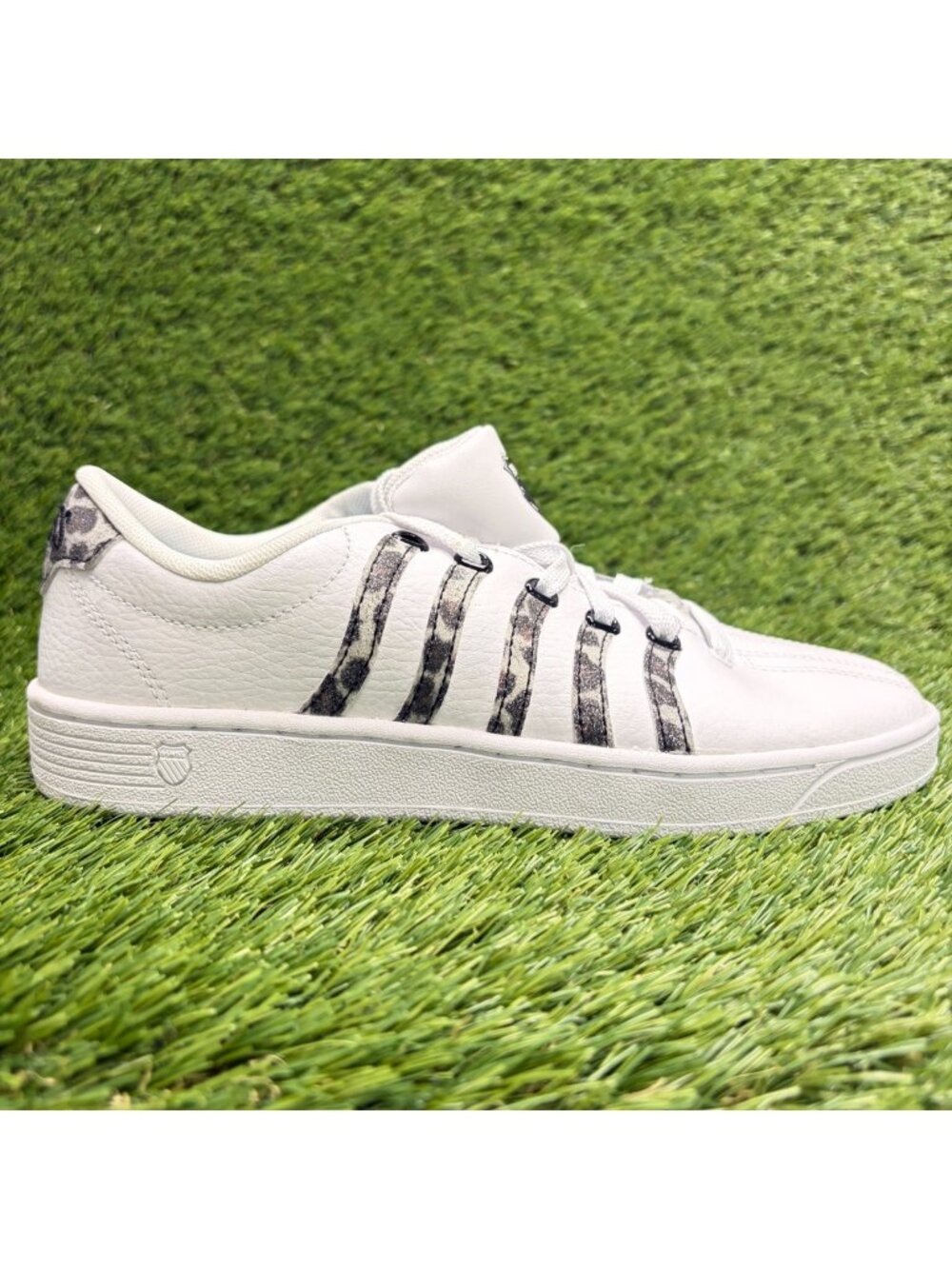 K-Swiss Court Pro II Leopard Womens Size 7.5 White Black Athletic Shoes Sneakers
